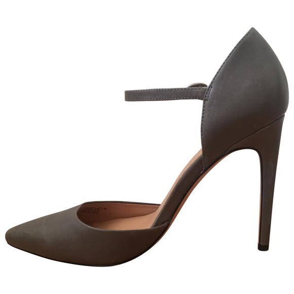 Halston Heritage Leather Grey Pumps - Picture 3 of 11